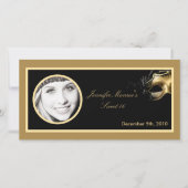 4x8 Sweet 16 Gold Black Party Aankondiging (Voorkant)