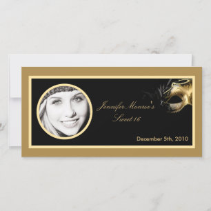 4x8 Sweet 16 Gold Black Party Aankondiging