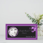 4x8 Sweet 16 Paarse Lila Black Party Aankondiging (Staand voorkant)