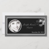 4x8 Sweet 16 Silver Black Party Aankondiging (Voorkant)