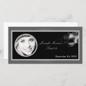 4x8 Sweet 16 Silver Black Party Aankondiging (Voorkant / Achterkant)