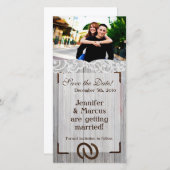 4x8 Verloving Aankondiging Hoefijzers op Wood (Voorkant / Achterkant)