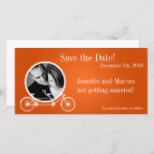 4x8 Verloving Aankondiging Oranje Double Bike (Voorkant / Achterkant)