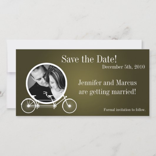 4x8 Verloving Aankondiging van Brown Double Bike (Voorkant)