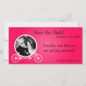 4x8 Verloving Aankondiging warme roze dubbele bike (Voorkant)