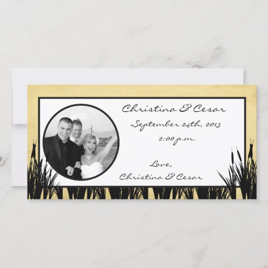 4x8 Verloving Foto Aankondiging Cattail/Dragonfl (Voorkant)