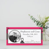 4x8 Verloving Foto Aankondiging Heet Roze/Zwart (Staand voorkant)
