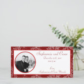 4x8 Verloving Foto Aankondiging Kerst Rood (Staand voorkant)