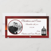 4x8 Verloving Foto Aankondiging Maroon Lantaarn (Voorkant)
