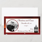 4x8 Verloving Foto Aankondiging Maroon Lantaarn (Voorkant / Achterkant)