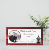 4x8 Verloving Foto Aankondiging Maroon Lantaarn (Staand voorkant)