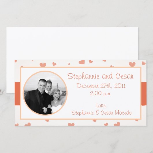 4x8 Verloving Foto Aankondiging Pinguïn Liefde/Hea (Voorkant / Achterkant)