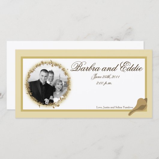 4x8 Verloving Foto Aankondiging Sandy Beach (Voorkant / Achterkant)