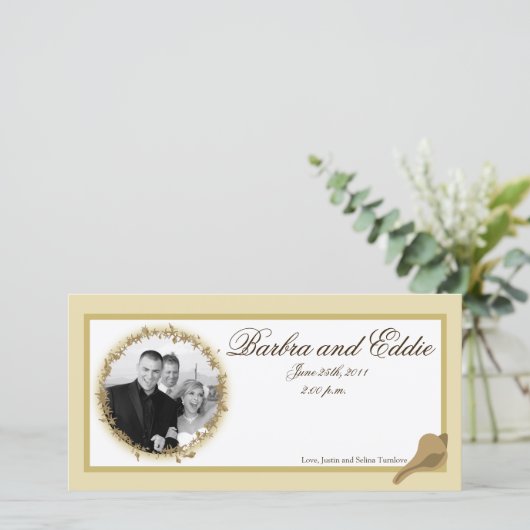 4x8 Verloving Foto Aankondiging Sandy Beach (Staand voorkant)