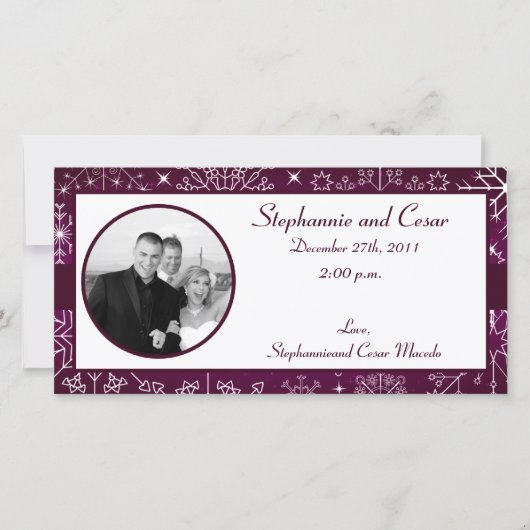 4x8 Verloving Fotoaankondiging Paarse Sterren Aankondiging (Voorkant)