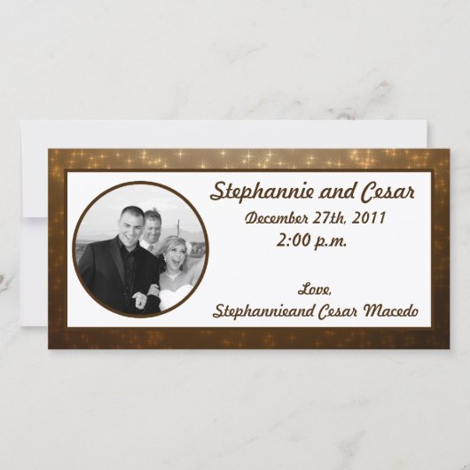 4x8 Verloving Fotoaankondiging Winterbruin Aankondiging (Voorkant)