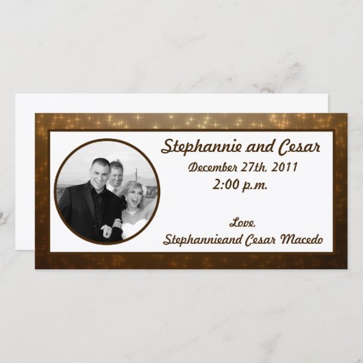 4x8 Verloving Fotoaankondiging Winterbruin Aankondiging (Voorkant / Achterkant)