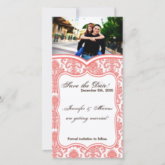 4x8 verlovingsaankondiging Cora Witte Kant Save The Date (Voorkant)