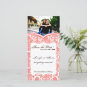 4x8 verlovingsaankondiging Cora Witte Kant Save The Date (Staand voorkant)