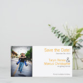 4x8 verlovingsaankondiging geel grijs Chevron Save The Date (Staand voorkant)