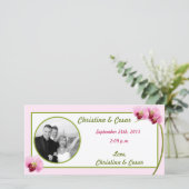 4x8 Verlovingsfoto-aankondiging Roze Orchidee Lang Aankondiging (Staand voorkant)