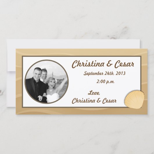 4x8 Verlovingsfoto Aankondiging Schelpen op San (Voorkant)