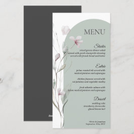 4x8" Waterverf Botanische Trouwtafel Menukaart Feestdagenkaart