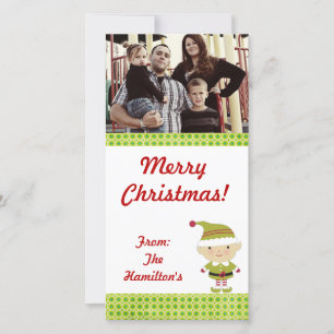 4x8 Winter Elf in Green PHOTO Card Feestdagenkaart