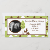 4x8 Woodland Friends Geboorteaankondiging Aankondiging (Voorkant)