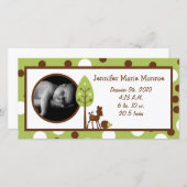 4x8 Woodland Friends Geboorteaankondiging Aankondiging (Voorkant / Achterkant)