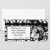 4x8 Zwart Damask Ribbon Lijst FOTO Kerst Kaart (Voorkant / Achterkant)