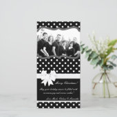 4x8 Zwart Wit Palka Dot FOTO Kerst Kaart (Staand voorkant)