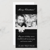 4x8 Zwarte Bloemen Bow Ribbo FOTO Kerst Kaart (Voorkant / Achterkant)