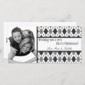 4x8 zwarte witte Lijst met witte Argyle PHOTO-kers Feestdagenkaart (Voorkant / Achterkant)
