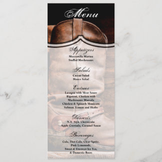 4x9.25 de Kaarten van het Menu Cowboy Boots Barn W