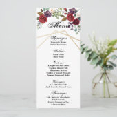 4x9.25 de Witte Rozen van de Kaarten van het Menu  (Staand voorkant)