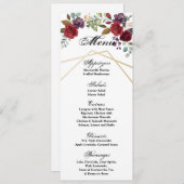 4x9.25 de Witte Rozen van de Kaarten van het Menu  (Voorkant / Achterkant)