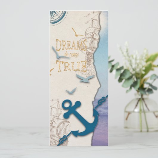 4x9,25 dromen komen voor een echte kaart voor reiz (Staand voorkant)