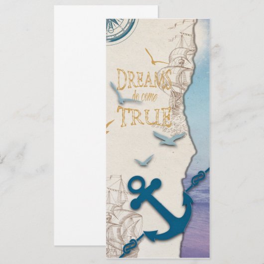 4x9,25 dromen komen voor een echte kaart voor reiz (Voorkant / Achterkant)