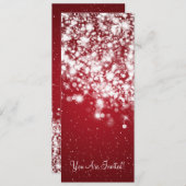 4x9.25 Elegant Wedding Sparging Wave Red Kaart (Voorkant / Achterkant)