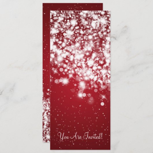 4x9.25 Elegant Wedding Sparging Wave Red Kaart (Voorkant / Achterkant)