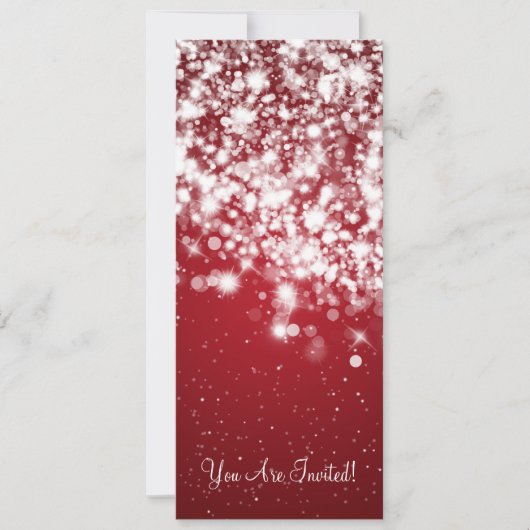 4x9.25 Elegant Wedding Sparging Wave Red Kaart (Voorkant)