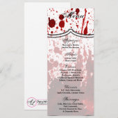 4x9.25 Menu Kaarten Bloedplaatje Vampier Gothic (Voorkant / Achterkant)