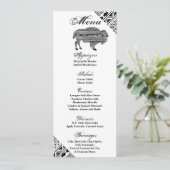 4x9.25 Menu Kaarten Boho Buffalo Tribal Pattern Bo (Staand voorkant)
