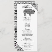 4x9.25 Menu Kaarten Boho Buffalo Tribal Pattern Bo (Voorkant / Achterkant)