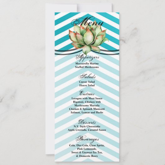 4x9.25 Menu Kaarten Boho Cacti Cactus Succulent Bo (Voorkant)