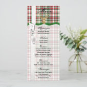 4x9.25 Menu Kaarten Gouden Glitter Rendier Plaid B (Staand voorkant)