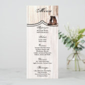 4x9.25 Menu Kaarten Laarzen Land Rustiek Western W (Staand voorkant)