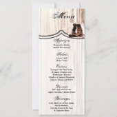 4x9.25 Menu Kaarten Laarzen Land Rustiek Western W (Voorkant)