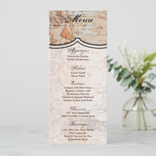 4x9.25 Menu Kaarten land schuur hout kant trim Edg (Staand voorkant)